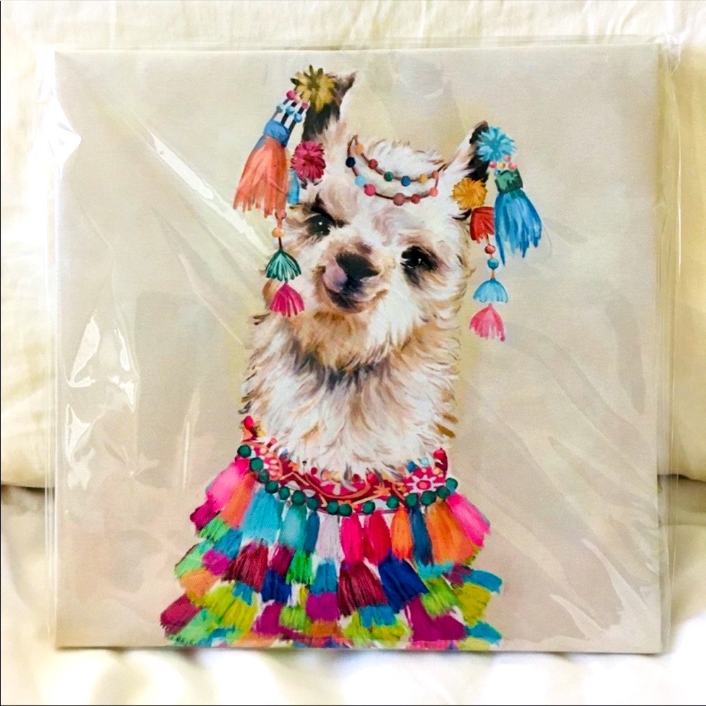 Festive llama wall art